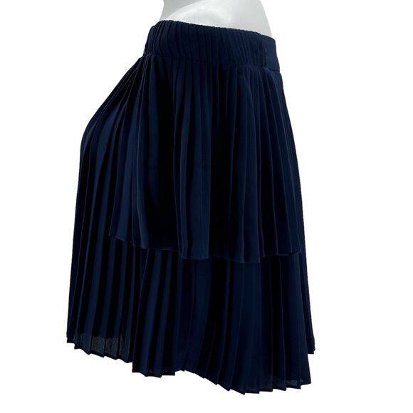 asos Women’s Off the Shoulder Pleated Top Sz 10 Blue Short Sleeve Flare Flowy - Picture 6 of 9